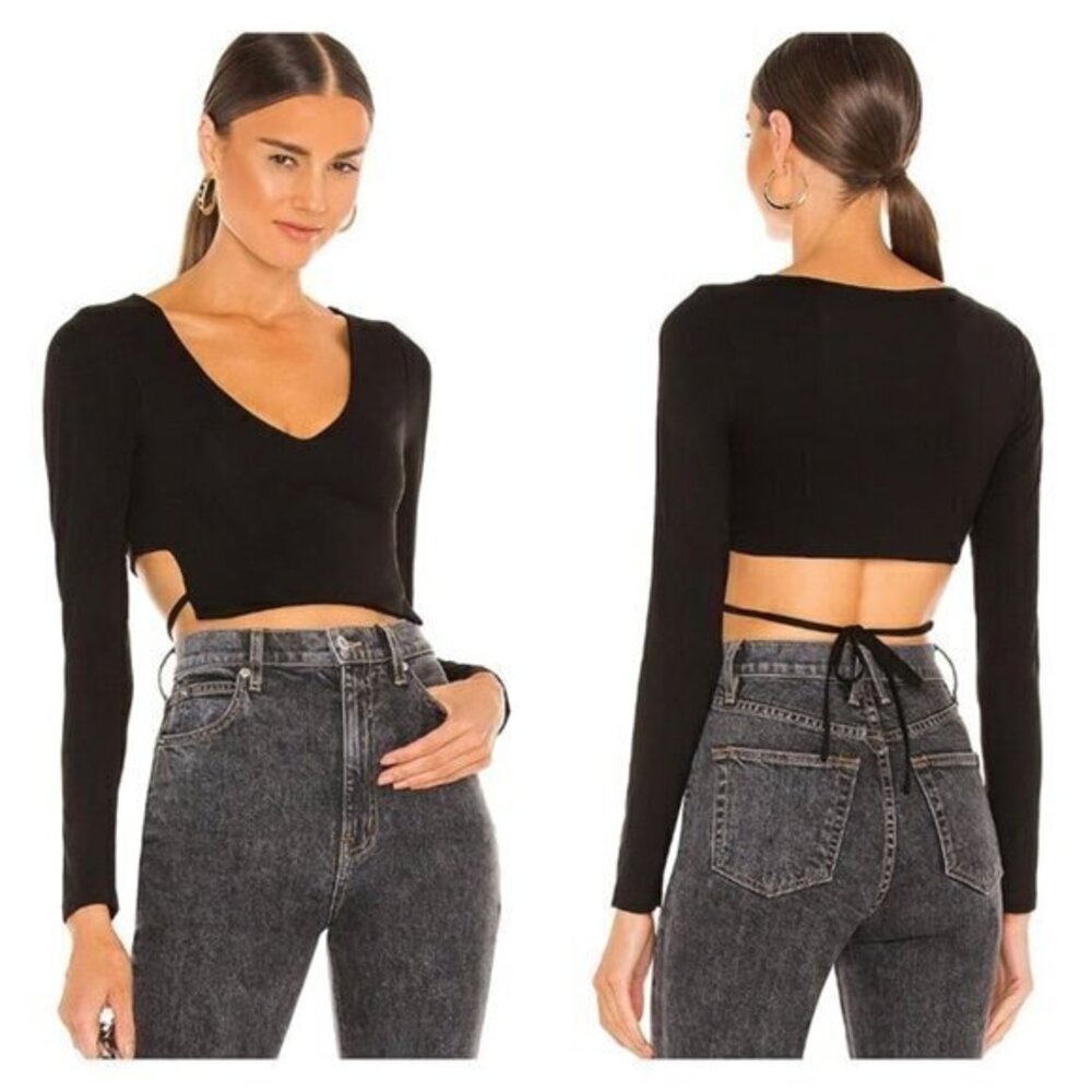 Superdown Hannah Open Back Top - Black